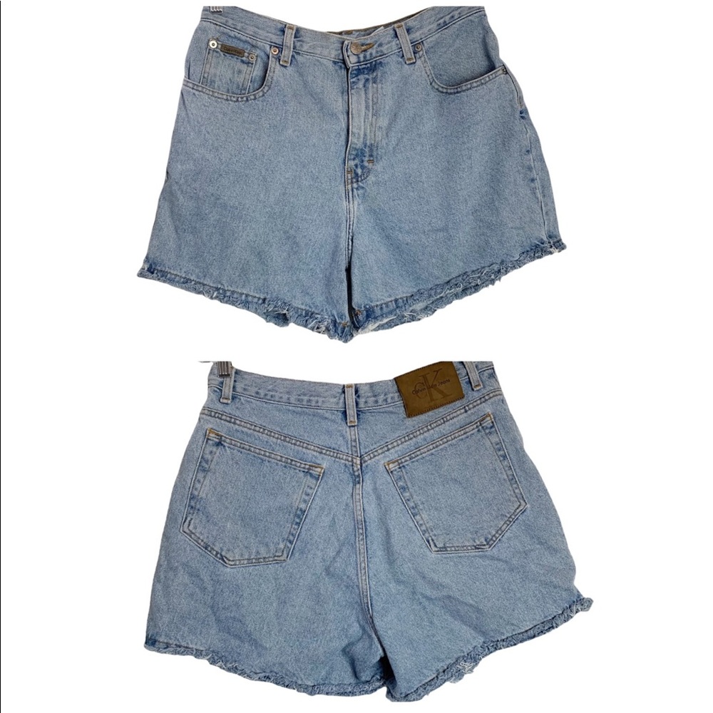 Calvin Klein High Waist Raw Hem Shorts Vtg 90's